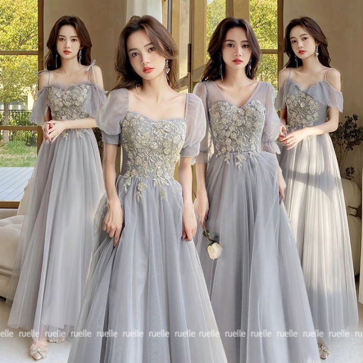 Grey maxi dresses outlet for weddings