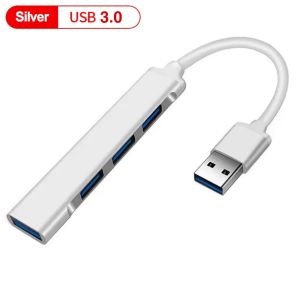 4in1 Adapter 4 Port Hub Type C & USB 3.0 Hub High Speed Aluminium Shell OTG Converter Usb 4 in 1 Interface Docking Station Splitter PC Laptop Ponsel Konverter Sambungan Transfer data Flashdisk ke Hp Handphone Ponsel