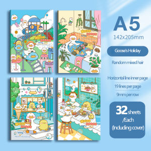 【1-3 Days Delivery】32Sheets Thickening Cartoon A5 Line Diary Notepad Student Simple Notebook Stationery Wholesale