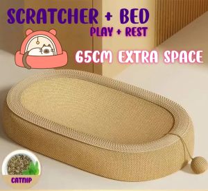 Pet Bed Cat Small Dog Deep Sleep Bed Hand-made Sisal Scratcher Bed Extra Space With Sisal Ball Handicraft