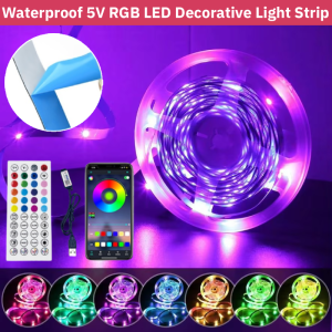 LED Light Strip Remote Control RGB Tape Waterproof Intelligent Control Decorative Light Strip TV Background Decoration Lighting Fairy Lights