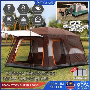 SOKANO KH003 Double Layers Tent 8-12 Person (Available in Big/Medium/Small) Large Camping Tent Waterproof Family Tents for Outdoor Double Layers Event Luxury Khemah Besar Camping
