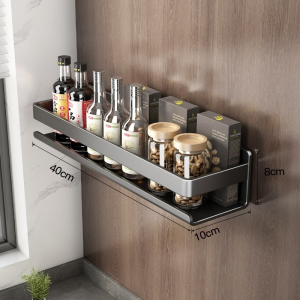 【Produk baru 】Rak Bumbu Dapur Dinding Kitchen Rack Tempat Pisau Rak Gantung Rak Dapur Rak Sendok Garpu Aluminium Dengan Cat Coating Anti Panas Dan Anti Karat Bisa D