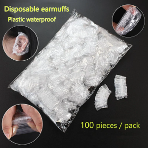 100Pcs Disposable Waterproof Ear Cover Hairdressing Earmuffs Elastic Ear Sleeve Bath Shower Dying Hair Ear Protector