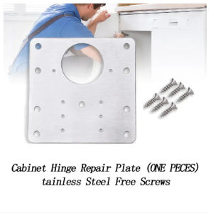 Stainless Steel Hinge Repair Plate Cabinet Hinges Furniture Drawer Door Window Furniture w/ Screws