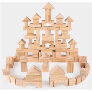 Đồ chơi xếp hình xây dựng 100 chi tiết gỗ thông minh đồ chơi xây dựng gỗ lắp ghép các mô hình trí tuệ việt nam cho bé