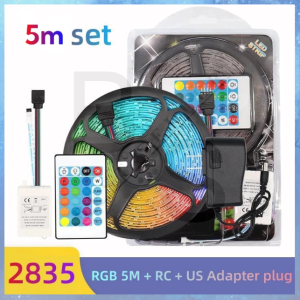 5/10M LED Strip lights Remote control panel+power supply tape diode LED neon light for room TV