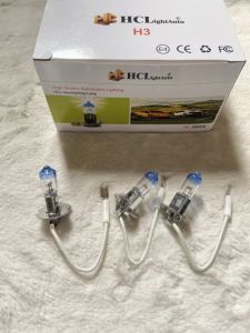 COMBO 10 bóng đèn pha ô tô bóng H3-HCL đầu xanh siêu sáng. Điện 12v và 24v