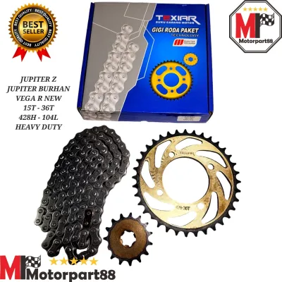 GEAR PAKET TX GIR SET KOMPLIT JUPITER Z 15-36T 428H-104L VEGA R NEW JUPITER Z BURHAN