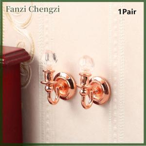 Fanzi 1Pair 1:12 Dollhouse Miniature Wall Light Lamp Home Furniture Model Decor Toy Doll House Accessories
