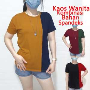 ATASAN WANITA KOMBINASI KAOS MANSET T SHIRT BAJU OBLONG KAOS WANITA