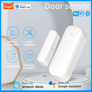 (HD1)Smart Door SensorTuya WiFi&ZigBee Window Contact Sensor Work with Alexa& Trigger Phone Notification Phone Alarm