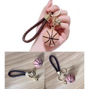 Bóng rổ chuông Keychain Mặt dây chuyền đơn giản Keyring treo đồ trang trí móc treo chìa khóa Ba lô mặt trang trí hình túi xách cho cặp vợ chồng cậu bé