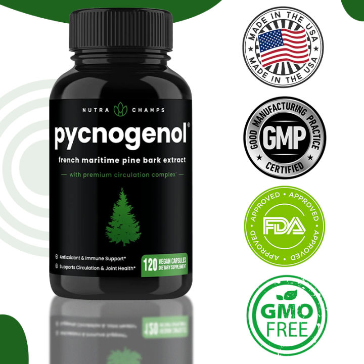 Pycnogenol Pine Bark 200 mg Premium Herbal Complex Supplement for
