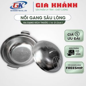 nồi gang nồi gang đúc nguyên khối Nồi Cối Gang Sâu Lòng Nhiều Kích Thước -Thố Gang Kho Thịt Kho Cá Nấu Cơm Nêu