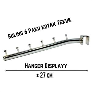 Gantungan Baju Suling Pipa Kotak 6 Titik Tekuk Hanger Kualitas (L) / Hanger Suling Pipa Kotak 6 Titik Tekuk Gantungan Baju Display Toko