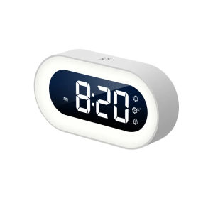 Music LED Digital Alarm Clock 2025 Voice Control Night Light Design Desktop Clocks Home Table Decoration