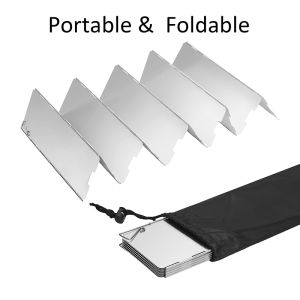 Camping Stove Windscreen 10 Plates Portable Aluminum Folding Outdoor Stove Windscreen with Carrying bag
