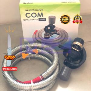 PAKET REGULATOR GAS METER + SELANG DESTEC COM-U12RMS SNI TEKANAN RENDAH - REGULATOR KOMPOR GAS 3KG PALING AMAN ORI - REGULATOR GAS 3KG ANTI BOCOR - REGULATOR GAS TERBAIK - REGULATOR KOMPOR GAS 3KG PALING AMAN - REGULATOR GAS LPG 3KG - BISA COD