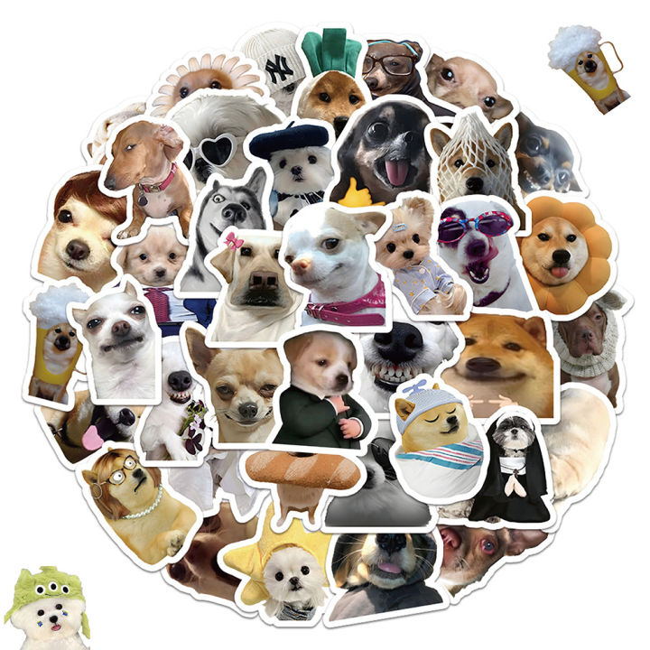 60PCS MEME Dogs Cartoon Waterprrof Sticekrs For Laptop Notebook Helmet ...
