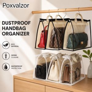 Transparent Handbag Dust Proof Storage Bag Zipper Hanging Closet Organizer Portable Breathable Non Woven Purse Holder