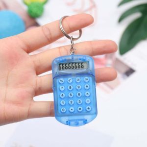 Portable Colorful Calculator Mini Flip Calculator Key Ring School Calculator Cute Pendant Keychain