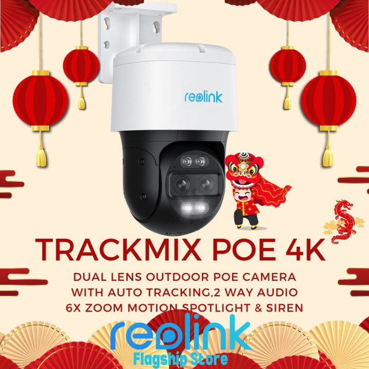 Reolink Trackmix PoE 4K 8MP Security Outdoor Camera Dual-Lens Motion ...