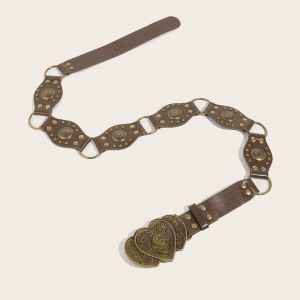 LIVELYN Da PU Vòng đệm Thắt lưng Đinh tán cổ điển Gothic steampunk Thắt lưng cinch Hoài cổ Y2K Nữ