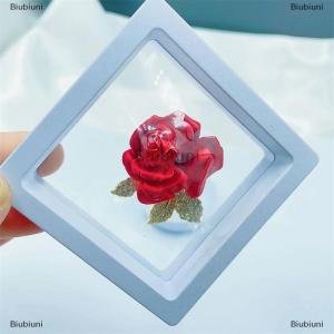 [COD] Biubiuni Khí chất màu đỏ tăng Trâm cao cấp phù hợp với phụ kiện pins thiết kế trâm cài