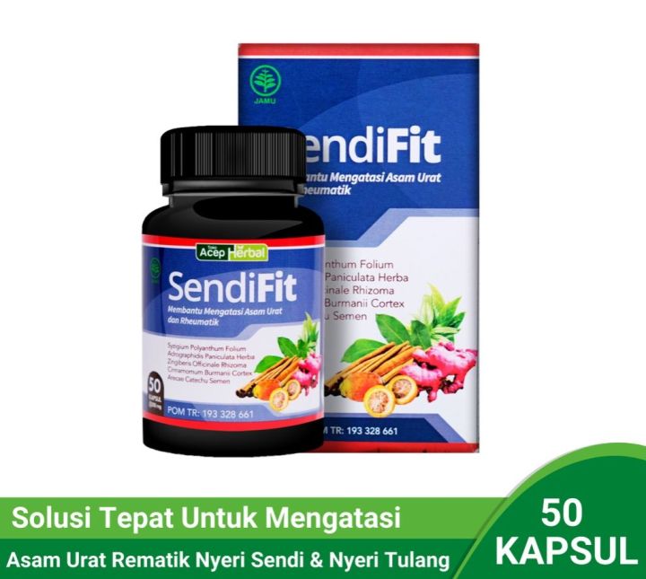 SendiFIT Obat Herbal Original BPOM Isi 50 Kapsul Ampuh Atasi Asam Urat Dan Reumatik