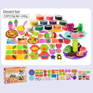 A5TG Nhựa Bộ đồ chơi khuôn đất sét Phụ kiện DIY Nhiều màu sắc Bộ khuôn đất sét cao su Sáng tạo Máy làm mì Đồ chơi nhà chơi Đồ chơi trẻ em