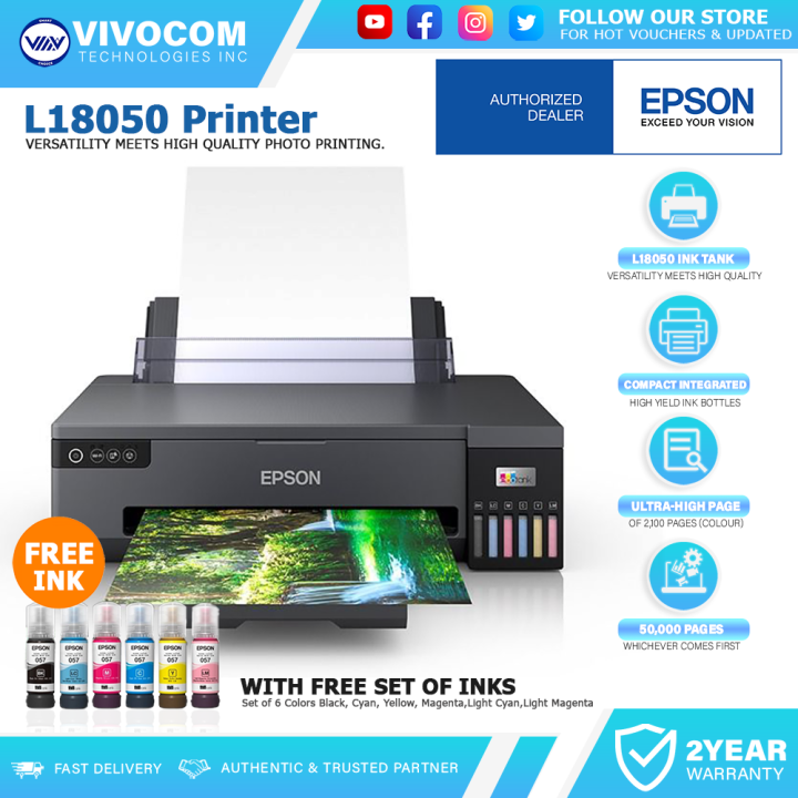 Epson EcoTank L18050 A3 Ink Tank Photo Printer, Bi-directional Printing ...