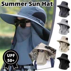 Summer Sun Hats UV Protection Hunting Fishing Cap Hiking Camping Visor Flap Fisherman Hat