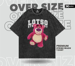 Kaos LOTSO Stone Wash Oversize 24s / Tshirt  Karakter CARTOON TOY STORY Distro Murah / Washing Oversized VINTAGE acid Tie Die