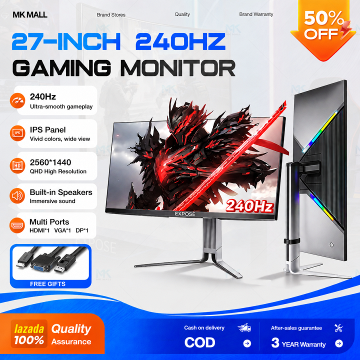 EXPOSE%20Gaming%20Monitor%20165hz%20Curved%204k%20display%20computer%20monitor%2027/24%20inch%20Frameless%20Full%20Screen%201MS%20HDMI/DP/VGA%20Warranty%2010%20Years%20-%20Image%202