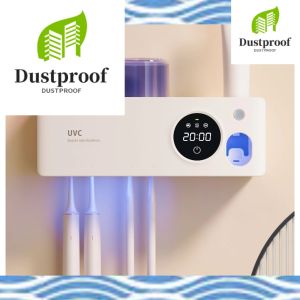 Rechargeable Toothbrush Holder Sterilizer - Smart Fast Drying Storage Rack with LED Timer Display for Bathroom