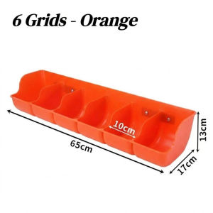 6 Grid Mountable Livestock Feeding Bucket Feeder Food Trough Hanging Livestock Feede Horse Goose Pig