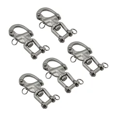 5PCS Single Square Swivel Eye Bolt Snap Hooks Stainless Steel 316