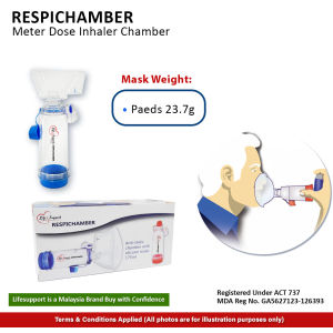 [MDA APPROVED] Respichamber Spacer with Silicone Mask For Paeds | 2 to 4 years