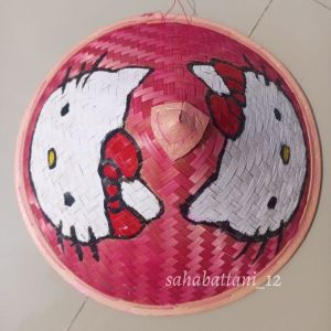 Caping petani motif karakter hello kitty caping lukis anak karakter unik untuk karnaval