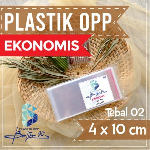 Plastik Opp 4x10 Cm 02 Micron / Plastik Lem / Plastik OPP Seal untuk Pengemasan Jajanan Roti Kue Souvenir Aksesoris Baju Buku Undangan