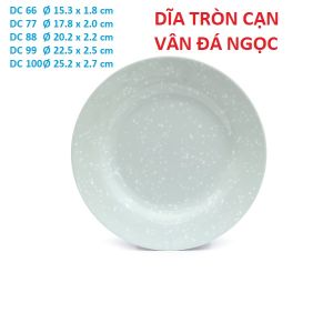 Dĩa tròn vân đá ngọc đựng thức ăn nhiều size DC66