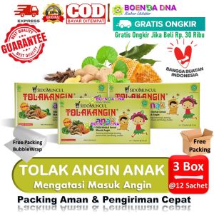 3 Box Tolak Angin Anak Cair 3X12 Sachet - Mengatasi Masuk Angin Pada Anak