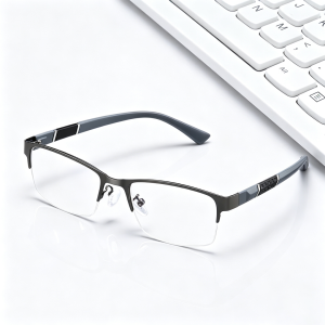 Business Fashion Reading Glasses Anti Blue Light Metal Frame High Quality Farsighted Glasses Cermin Mata Baca For Men Women
