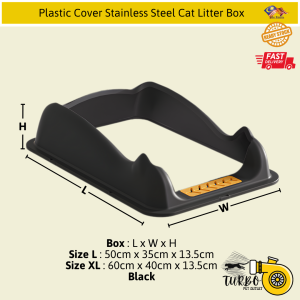 Penutup Bekas & Penapis Pasir Kucing / Basic Stainless Steel Cat Litter Box Cover & Sand Filter