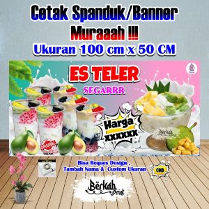 Spanduk Banner Es Teller Ukuran 100 cm x 50 cm