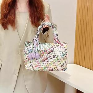 New Colorful Handheld Basket Bag for Women Unique Niche Single Shoulder Crossbody Bag Mother Woven Bag