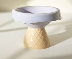 chén sứ chống gù hình kem ốc quế xinh xắn dành cho chó mèo - T3 PETS SHOP