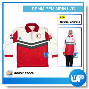 Tshirt BSMM PSBM Pemimpin Lengan Panjang Berkolar Microfiber Baju PBSM Kokurikulum Red Crescent Uniform T-Shirt Teacher