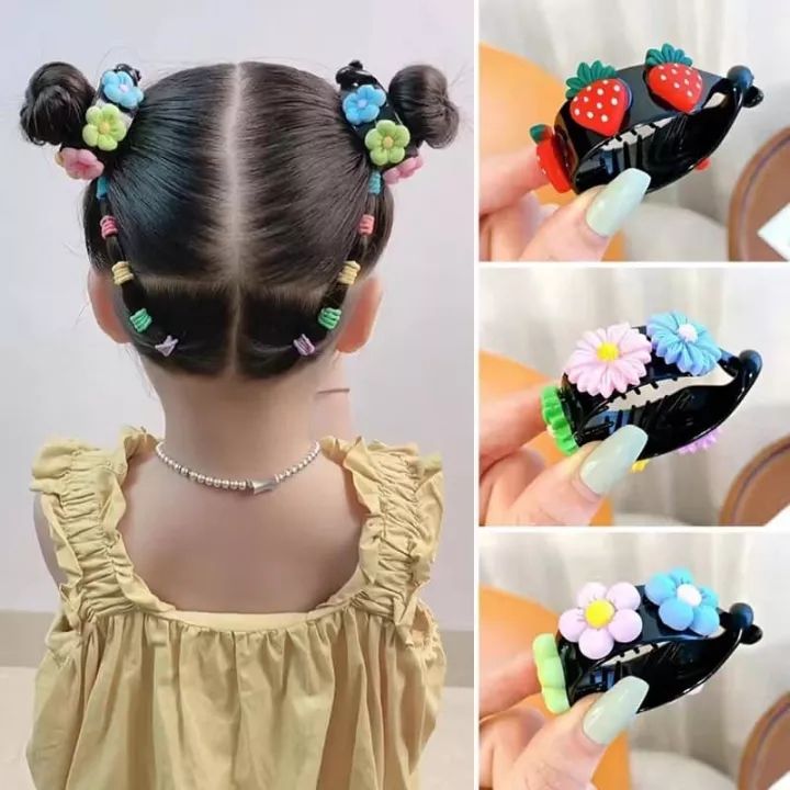1pc random design Korean lazy ball head clip for women kids' ponytail hair  clamps